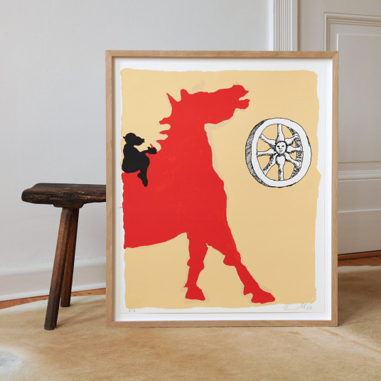 Ohne Titel (Pferd, Affe, Rad)