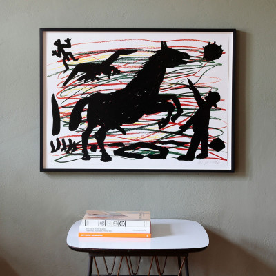 A.R. Penck, Mann mit Pferd