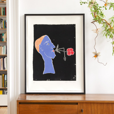 Werner Reuber, Mann mit Mohnblume